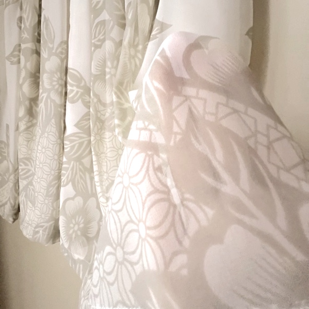 Vintage ANTHROPOLOGIE Chiffon Cotton Print Carnation Floral Skirt + Pockets - Picture 6 of 11